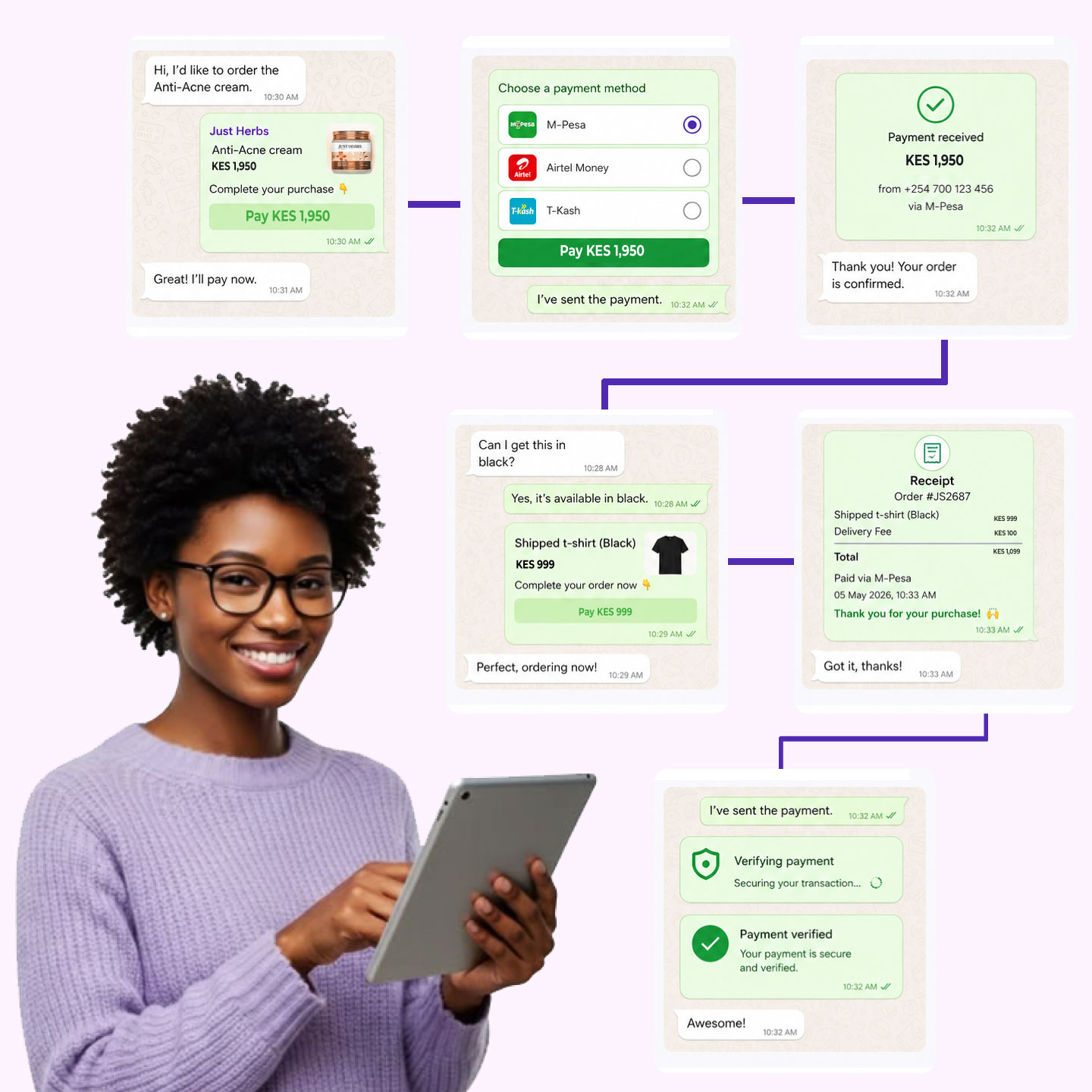 Nautix in-chat payment close key capabilities